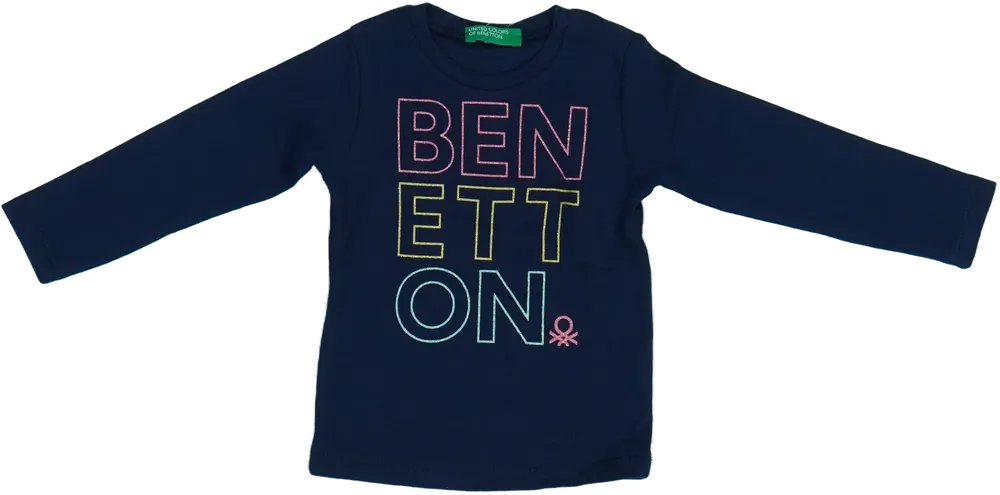 Kék Benetton Hosszú ujjú felső EU 68 / UK 3-6 hónap / US 3-6 hónap