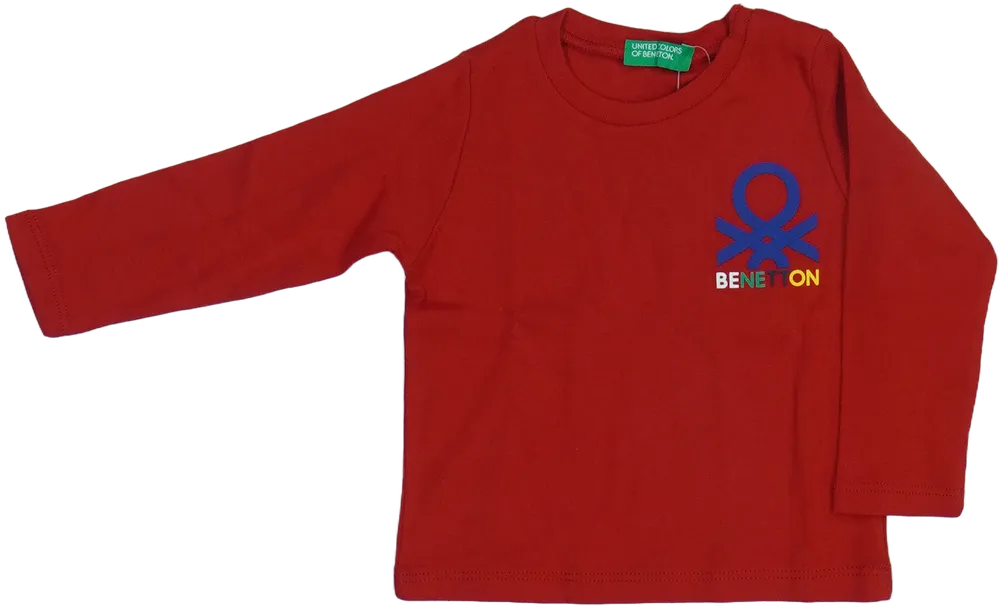Piros Benetton Hosszú ujjú felső EU 74 / UK 6-9 hónap / US 6-9 hónap
