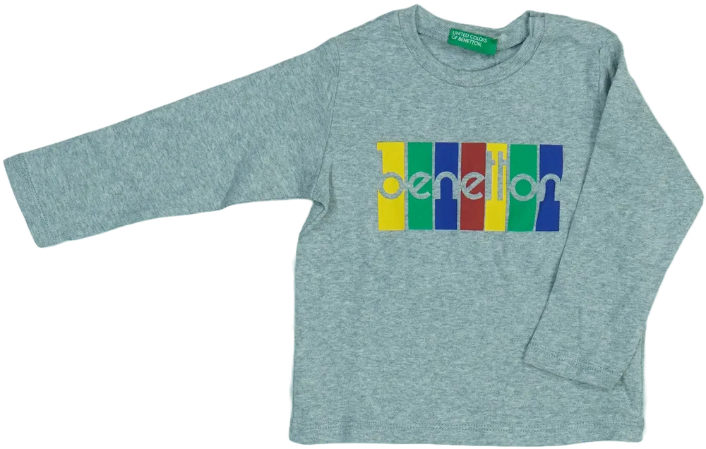 Szürke Benetton Hosszú ujjú felső EU 80 / UK 9-12 hónap / US 12 hónap