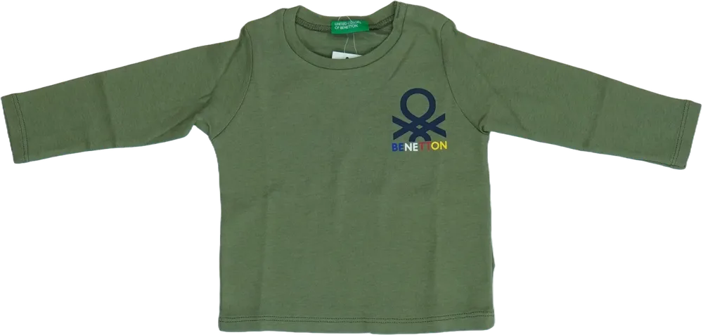 Zöld Benetton Hosszú ujjú felső EU 74 / UK 6-9 hónap / US 6-9 hónap