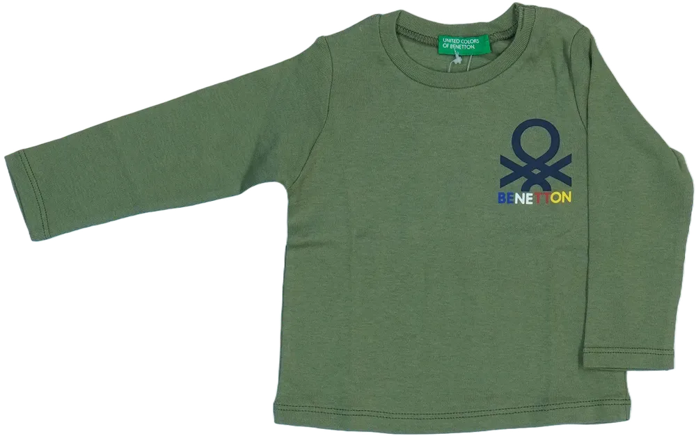 Zöld Benetton Hosszú ujjú felső EU 74 / UK 6-9 hónap / US 6-9 hónap