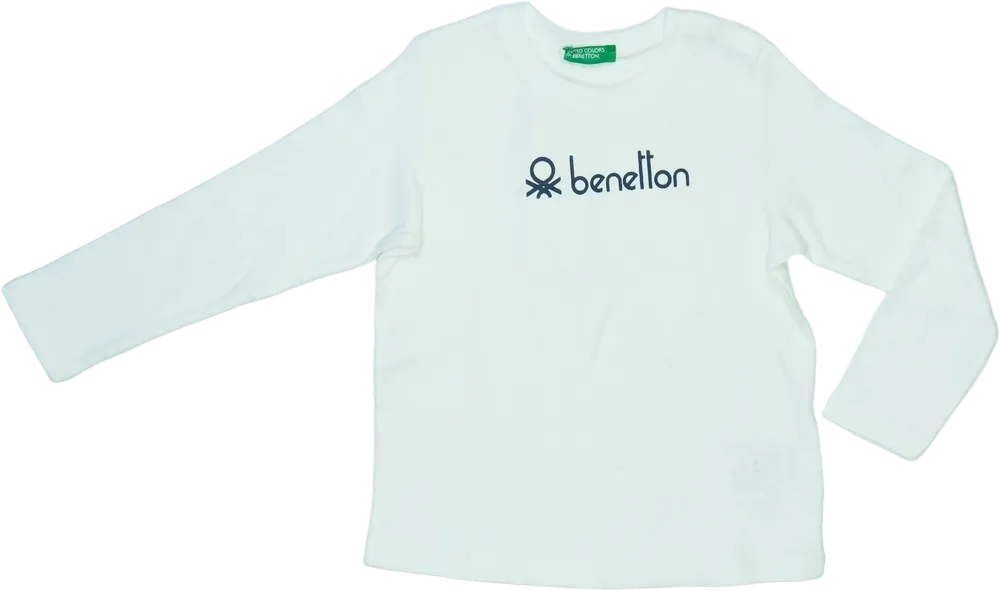 Fehér Benetton Hosszú ujjú felső EU 92 / UK 2 év / US 2T