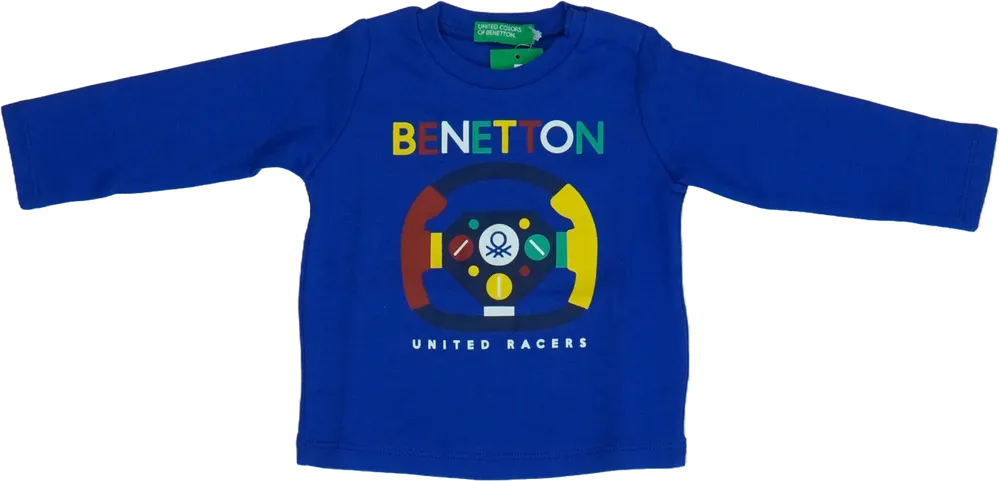 Kék Benetton Hosszú ujjú felső EU 68 / UK 3-6 hónap / US 3-6 hónap