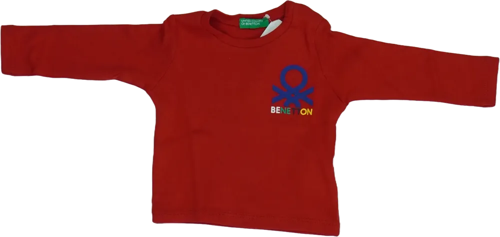 Piros Benetton Hosszú ujjú felső EU 62 / UK 0-3 hónap / US 0-3 hónap