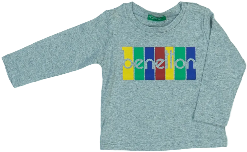 Szürke Benetton Hosszú ujjú felső EU 68 / UK 3-6 hónap / US 3-6 hónap