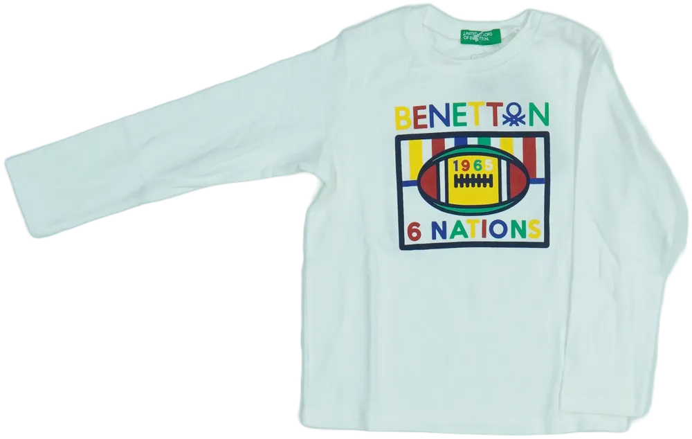 Fehér Benetton Hosszú ujjú felső EU 92 / UK 2 év / US 2T