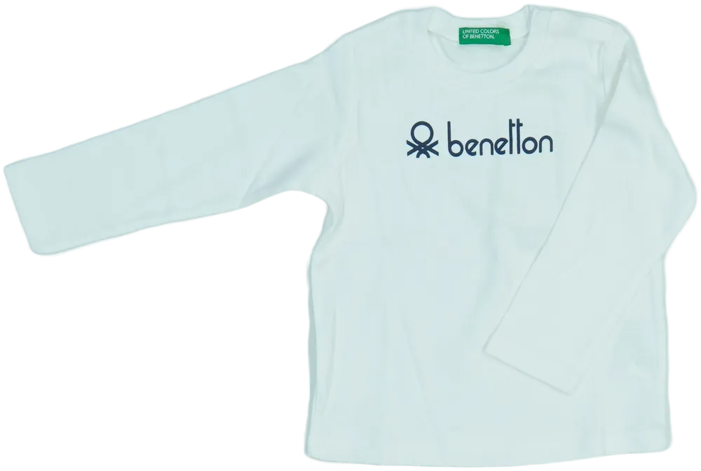 Fehér Benetton Hosszú ujjú felső EU 80 / UK 9-12 hónap / US 12 hónap