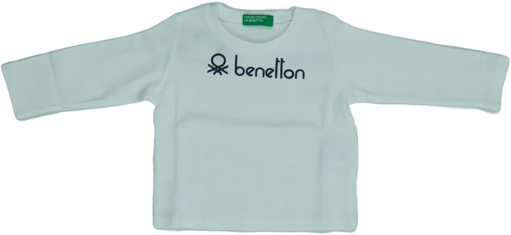 Fehér Benetton Hosszú ujjú felső EU 74 / UK 6-9 hónap / US 6-9 hónap