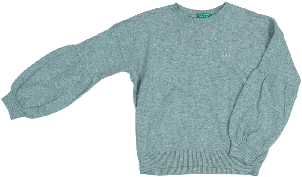 Szürke Benetton Kötött pulcsi EU 122 / UK 7 év / US 7 év/M