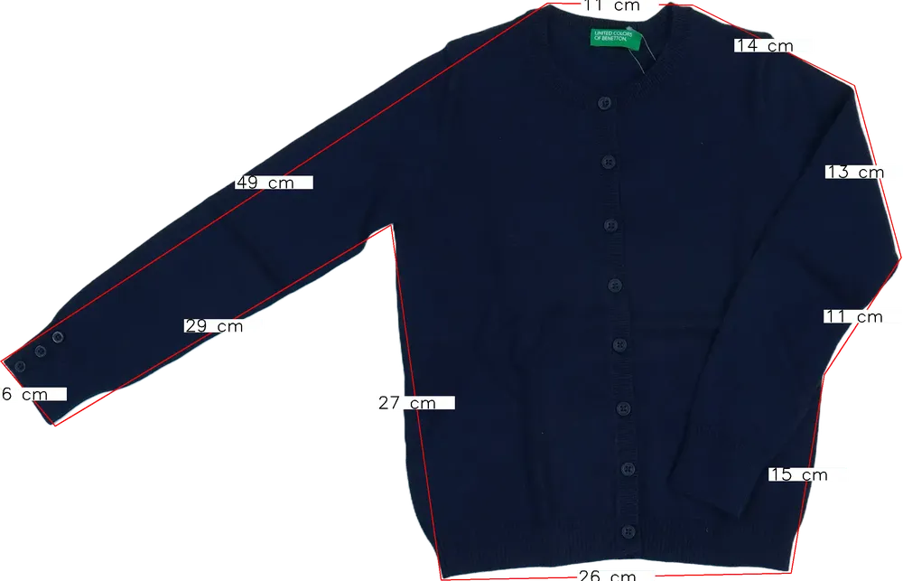 Kék Benetton Kardigán EU 110 / UK 5 év / US 5 év/XS