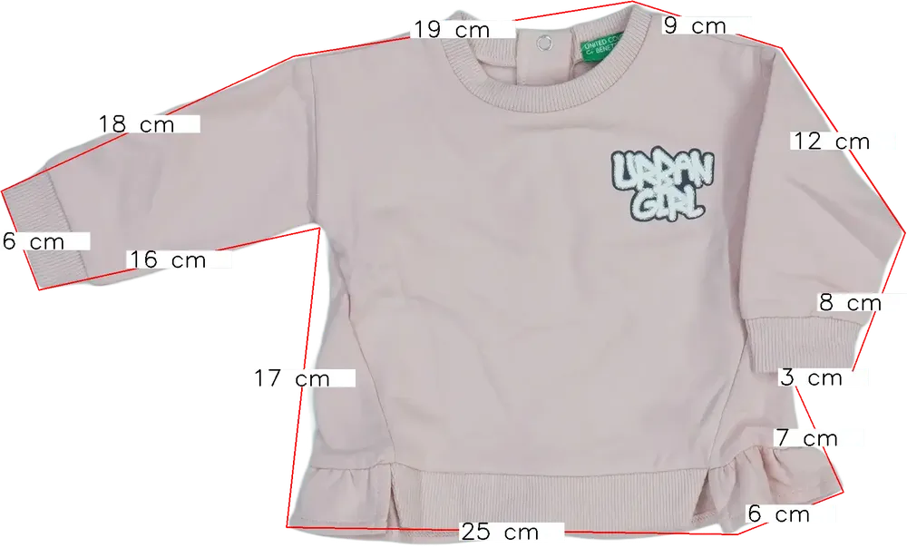 Rózsaszín Benetton Pulóver EU 68 / UK 3-6 hónap / US 3-6 hónap