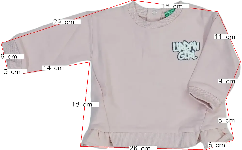 Rózsaszín Benetton Pulóver EU 74 / UK 6-9 hónap / US 6-9 hónap