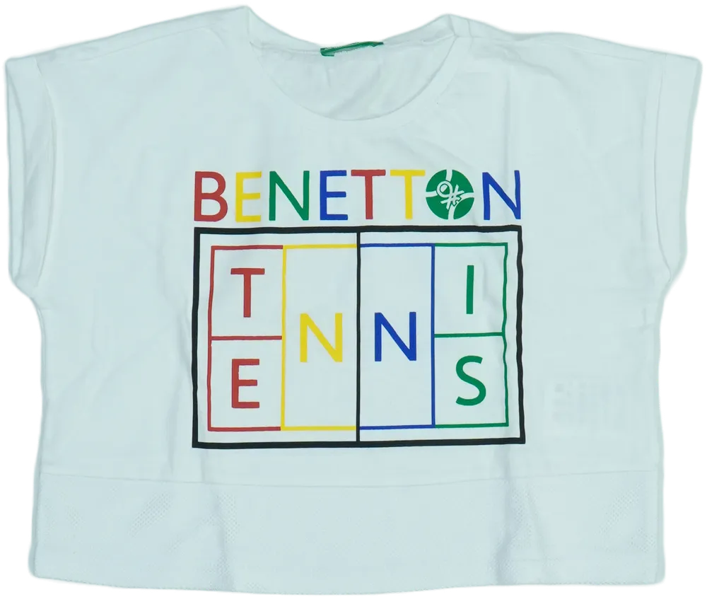 Fehér Benetton Póló EU 110 / UK 5 év / US 5 év/XS