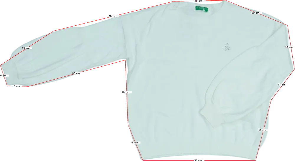 Fehér Benetton Kötött pulcsi EU 140 / UK 10 év / US 10 év/L