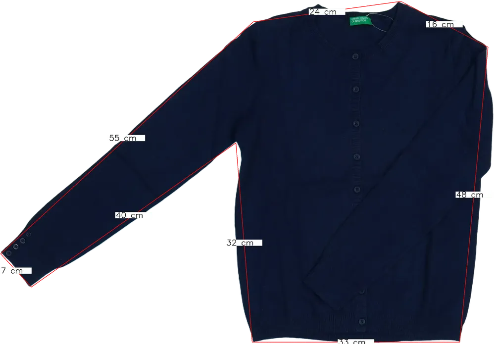 Kék Benetton Kardigán EU 152 / UK 12 év / US 12 év/L