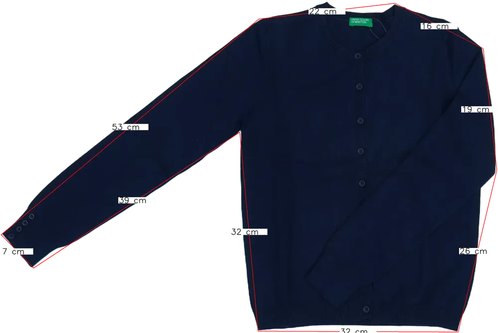 Kék Benetton Kardigán EU 146 / UK 11 év / US 12 év/L