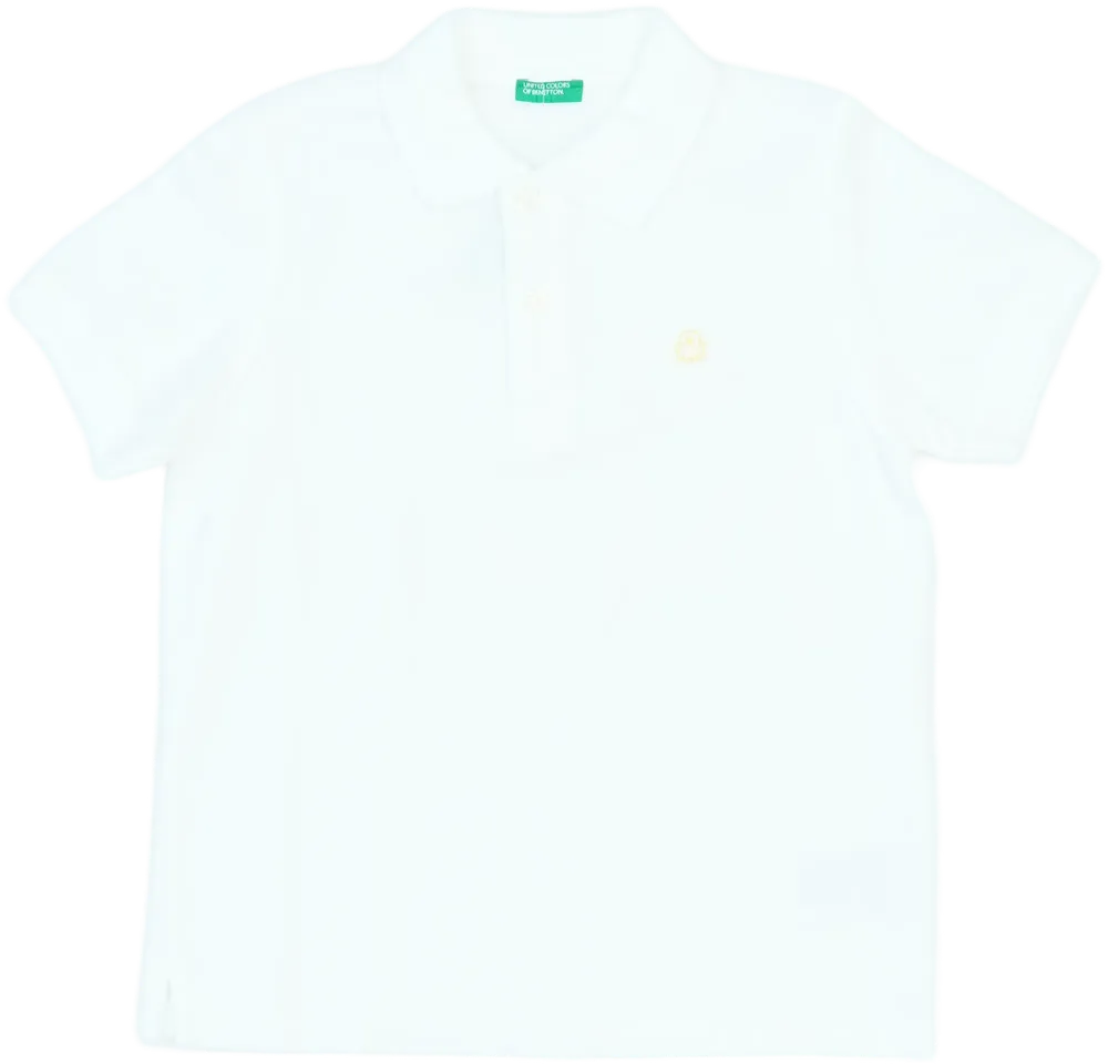 Fehér Benetton Galléros póló EU 128 / UK 8 év / US 8 év/M