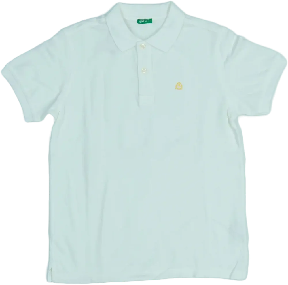 Fehér Benetton Galléros póló EU 158 / UK 13 év / US 14 év/XL