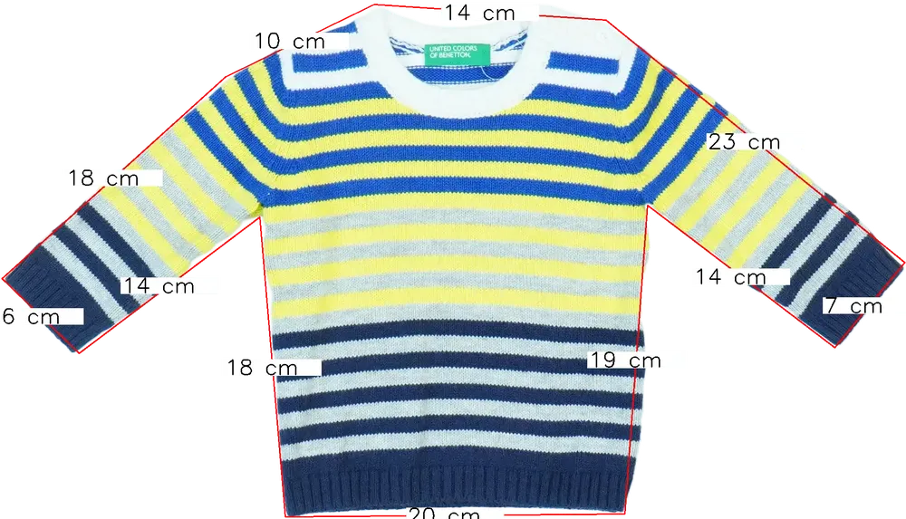 Többszínű Benetton Kötött pulcsi EU 62 / UK 0-3 hónap / US 0-3 hónap