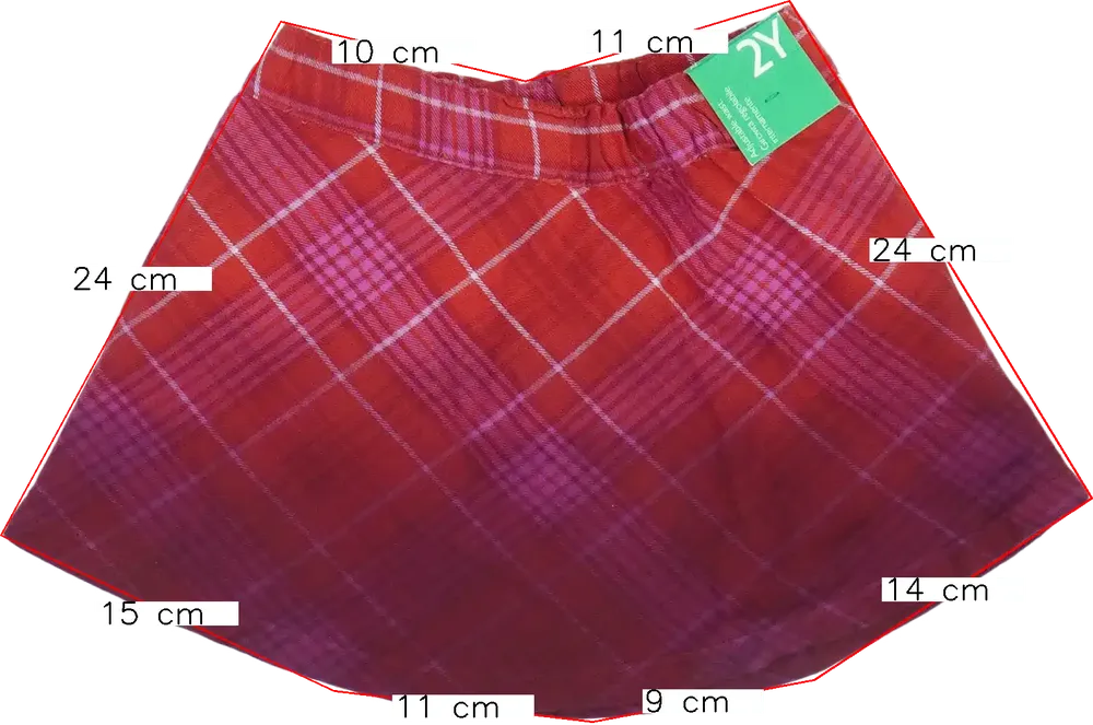 Piros Benetton Szoknya EU 92 / UK 2 év / US 2T