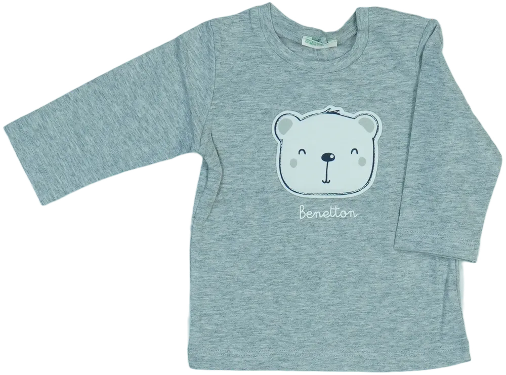 Szürke Benetton Hosszú ujjú felső EU 62 / UK 0-3 hónap / US 0-3 hónap