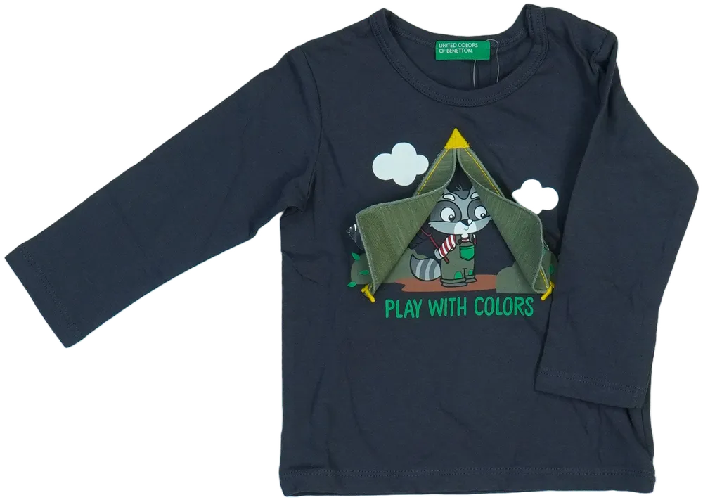 Szürke Benetton Hosszú ujjú felső EU 80 / UK 9-12 hónap / US 12 hónap