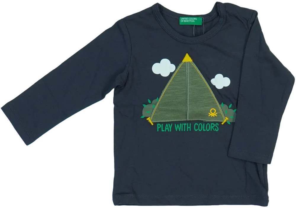 Szürke Benetton Hosszú ujjú felső EU 80 / UK 9-12 hónap / US 12 hónap