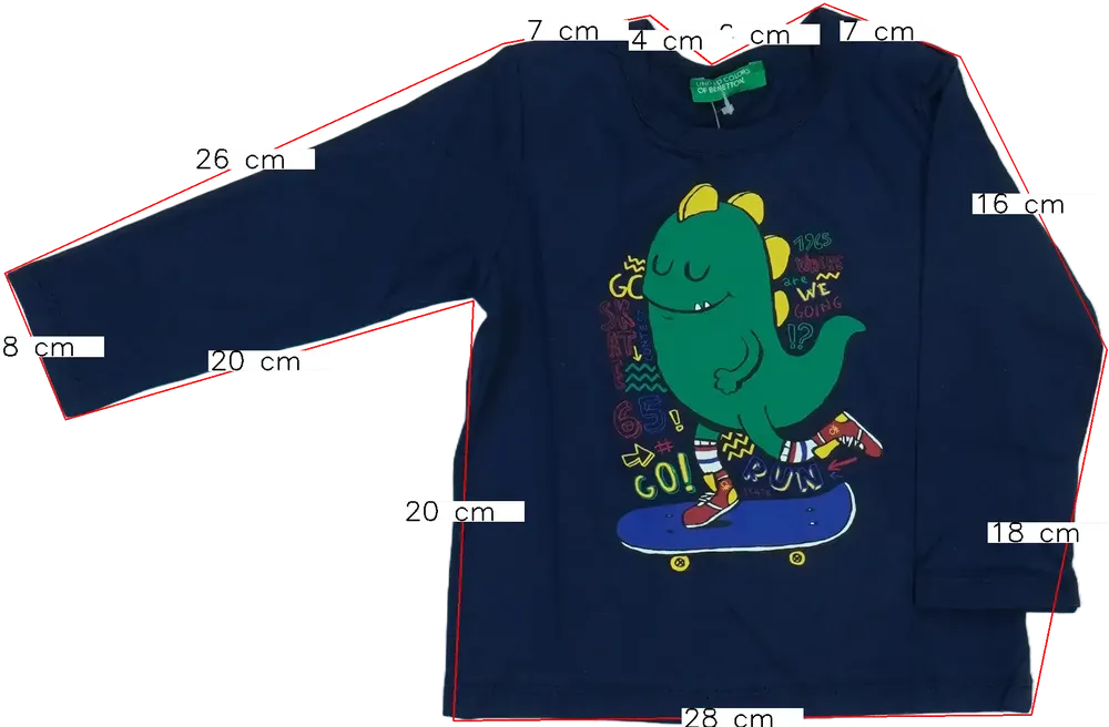 Kék Benetton Hosszú ujjú felső EU 80 / UK 9-12 hónap / US 12 hónap