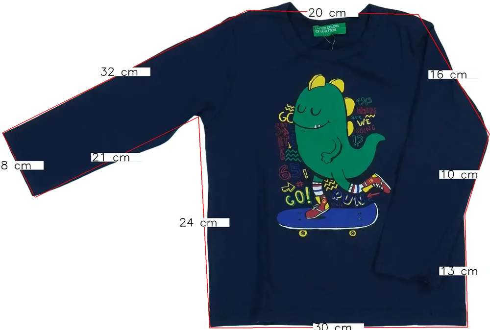 Kék Benetton Hosszú ujjú felső EU 86 / UK 12-18 hónap / US 18 hónap