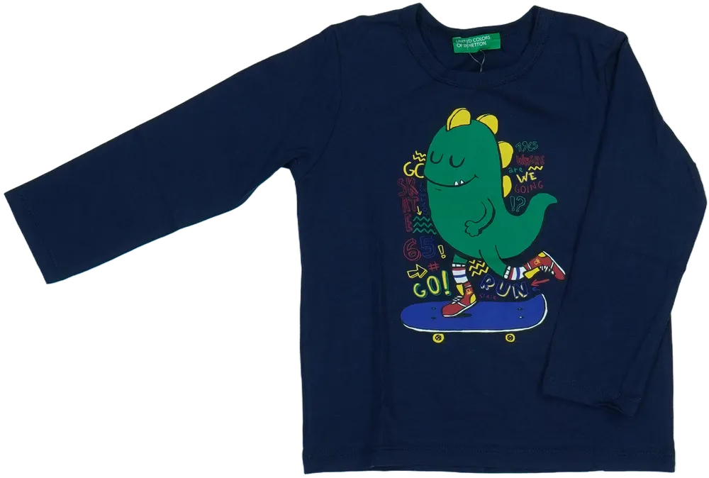 Kék Benetton Hosszú ujjú felső EU 86 / UK 12-18 hónap / US 18 hónap