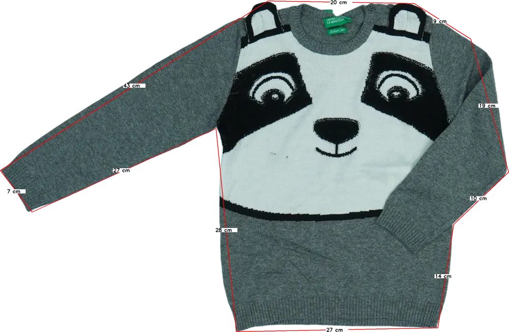 Szürke Benetton Kötött pulcsi EU 104 / UK 4 év / US 4T/XS