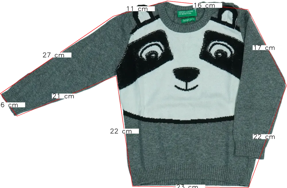 Szürke Benetton Kötött pulcsi EU 86 / UK 12-18 hónap / US 18 hónap