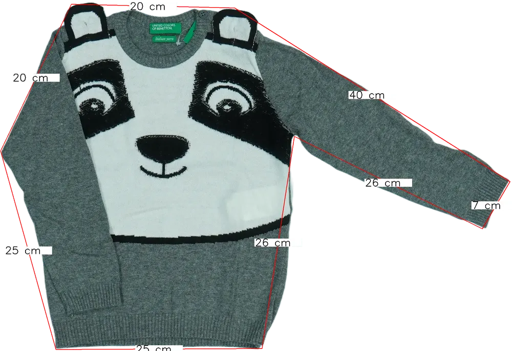 Szürke Benetton Kötött pulcsi EU 98 / UK 3 év / US 3T