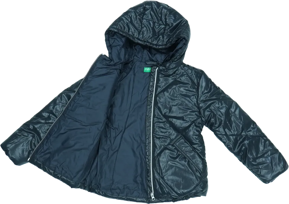 Fekete Benetton Télikabát EU 122 / UK 7 év / US 7 év/M