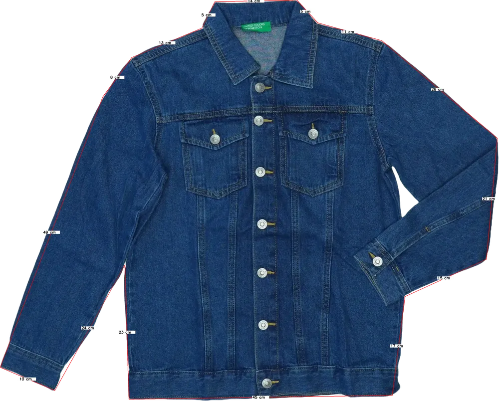 Kék Benetton Farmerdzseki EU 152 / UK 12 év / US 12 év/L