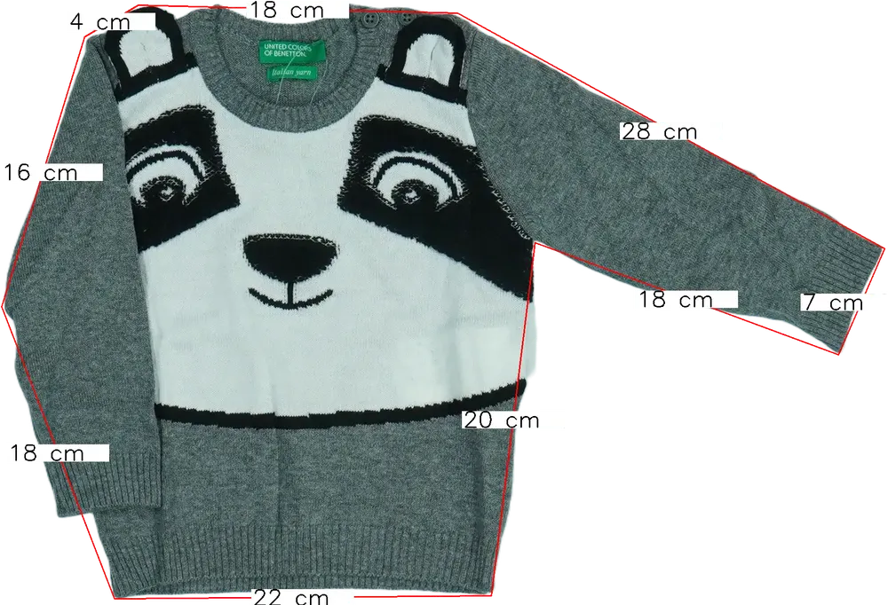 Szürke Benetton Kötött pulcsi EU 80 / UK 9-12 hónap / US 12 hónap