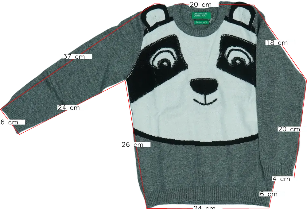 Szürke Benetton Kötött pulcsi EU 92 / UK 2 év / US 2T