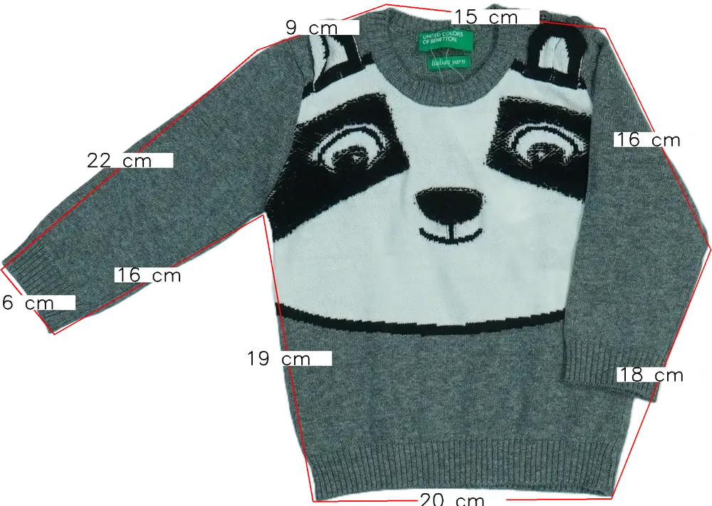 Szürke Benetton Kötött pulcsi EU 74 / UK 6-9 hónap / US 6-9 hónap