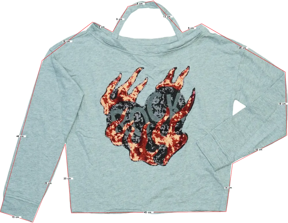 Szürke Sisley Hosszú ujjú felső EU 164 / UK 14 év / US 14 év/XL