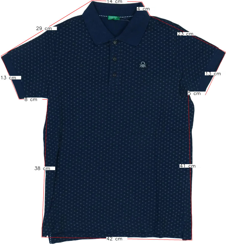 Kék Benetton Galléros póló EU 146 / UK 11 év / US 12 év/L