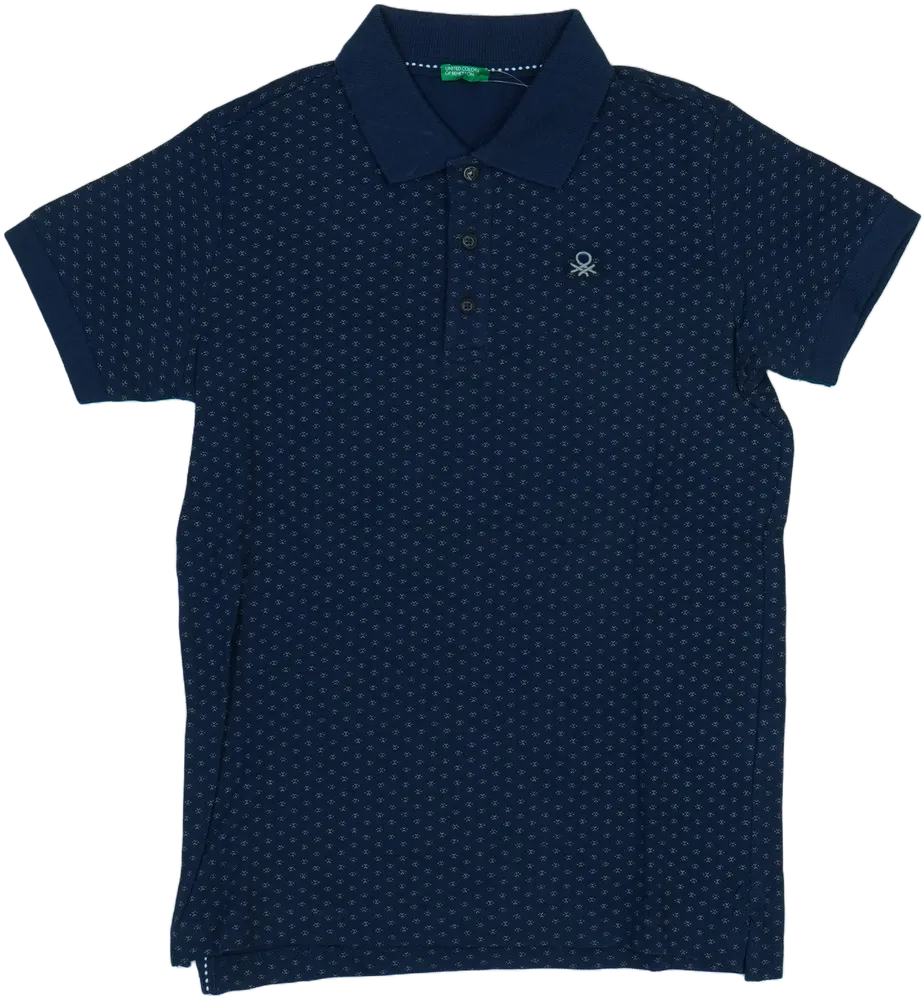 Kék Benetton Galléros póló EU 146 / UK 11 év / US 12 év/L