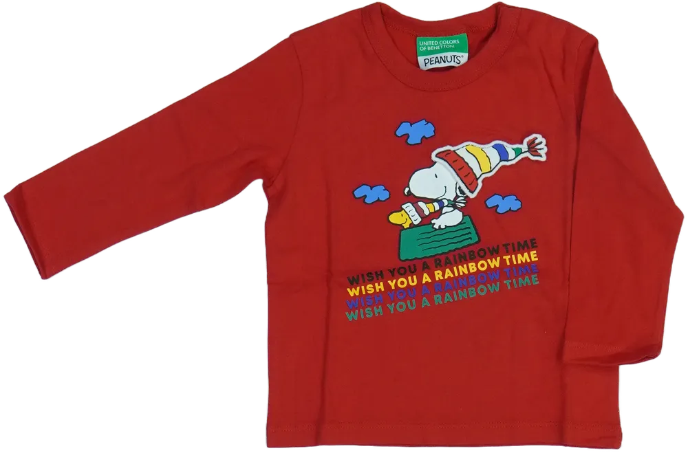 Piros Benetton Hosszú ujjú felső EU 80 / UK 9-12 hónap / US 12 hónap