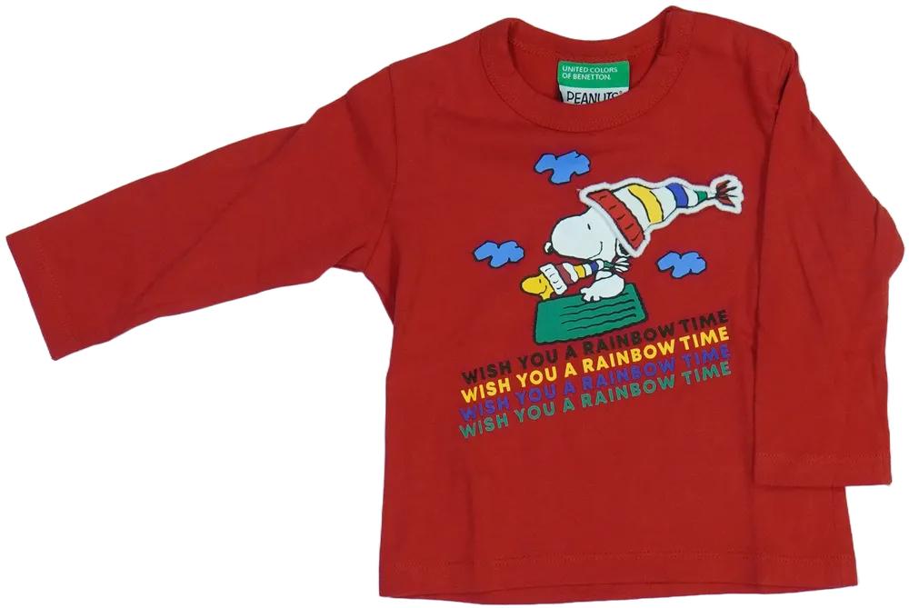 Piros Benetton Hosszú ujjú felső EU 74 / UK 6-9 hónap / US 6-9 hónap