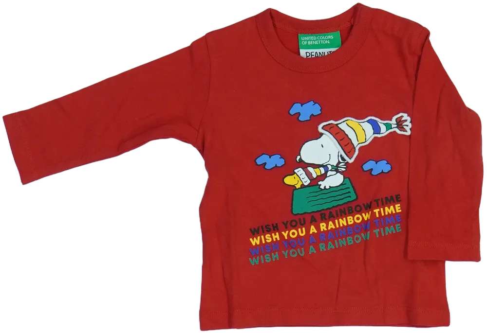 Piros Benetton Hosszú ujjú felső EU 68 / UK 3-6 hónap / US 3-6 hónap