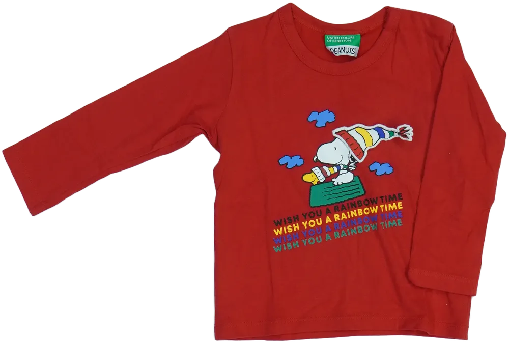 Piros Benetton Hosszú ujjú felső EU 86 / UK 12-18 hónap / US 18 hónap