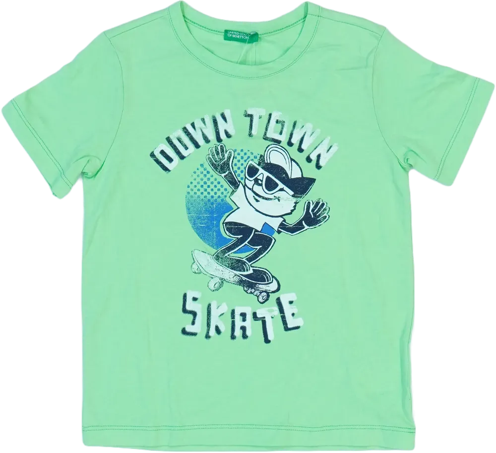 Zöld Benetton Póló EU 110 / UK 5 év / US 5 év/XS