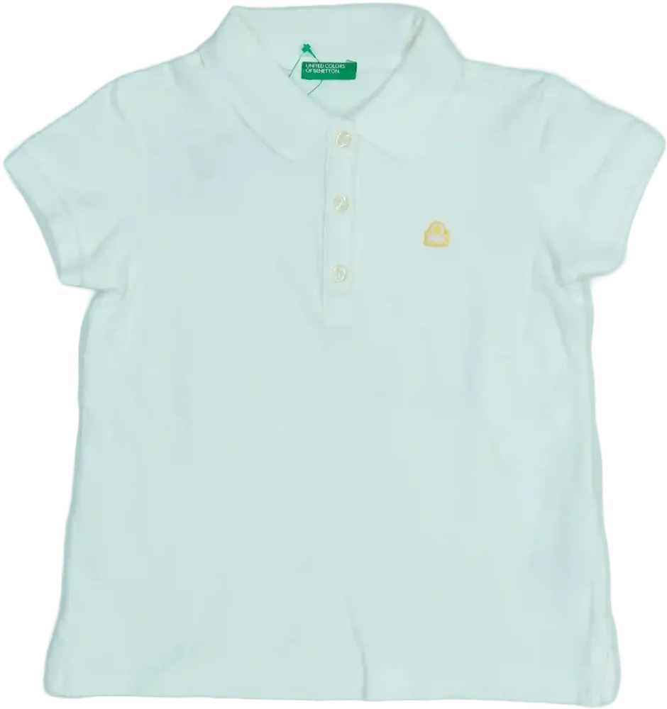 Fehér Benetton Galléros póló EU 110 / UK 5 év / US 5 év/XS