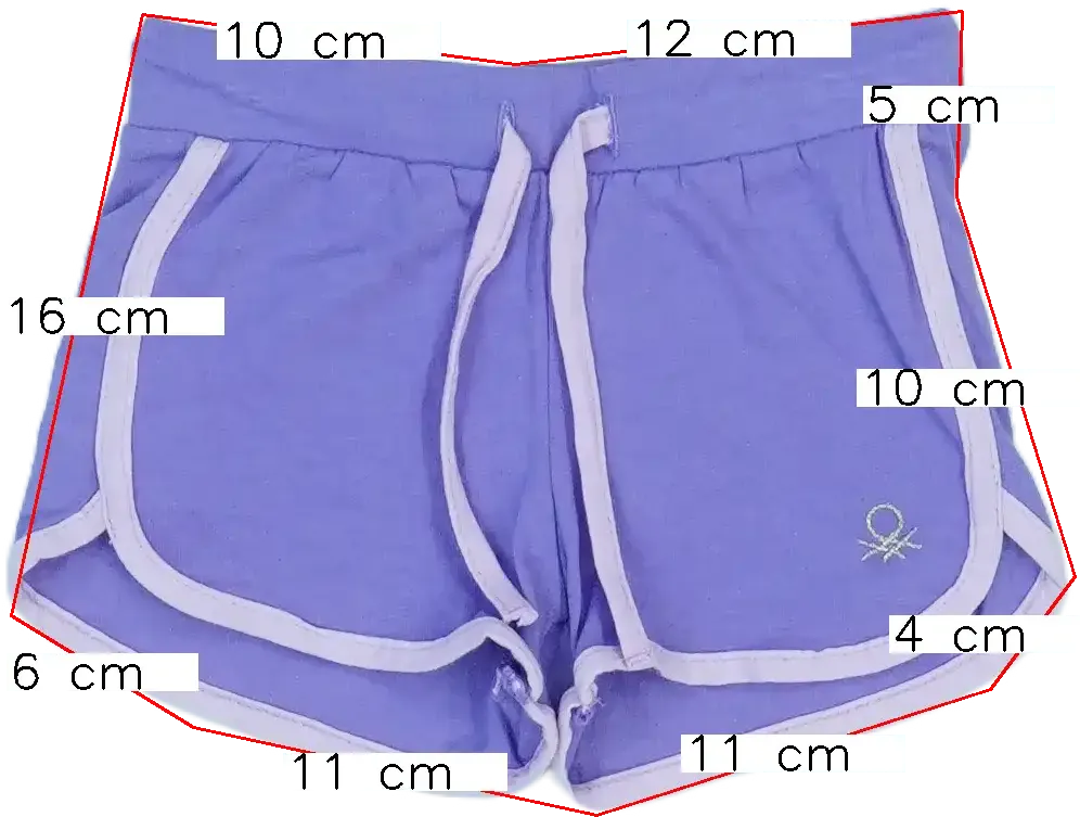 Lila Benetton Rövidnadrág EU 80 / UK 9-12 hónap / US 12 hónap
