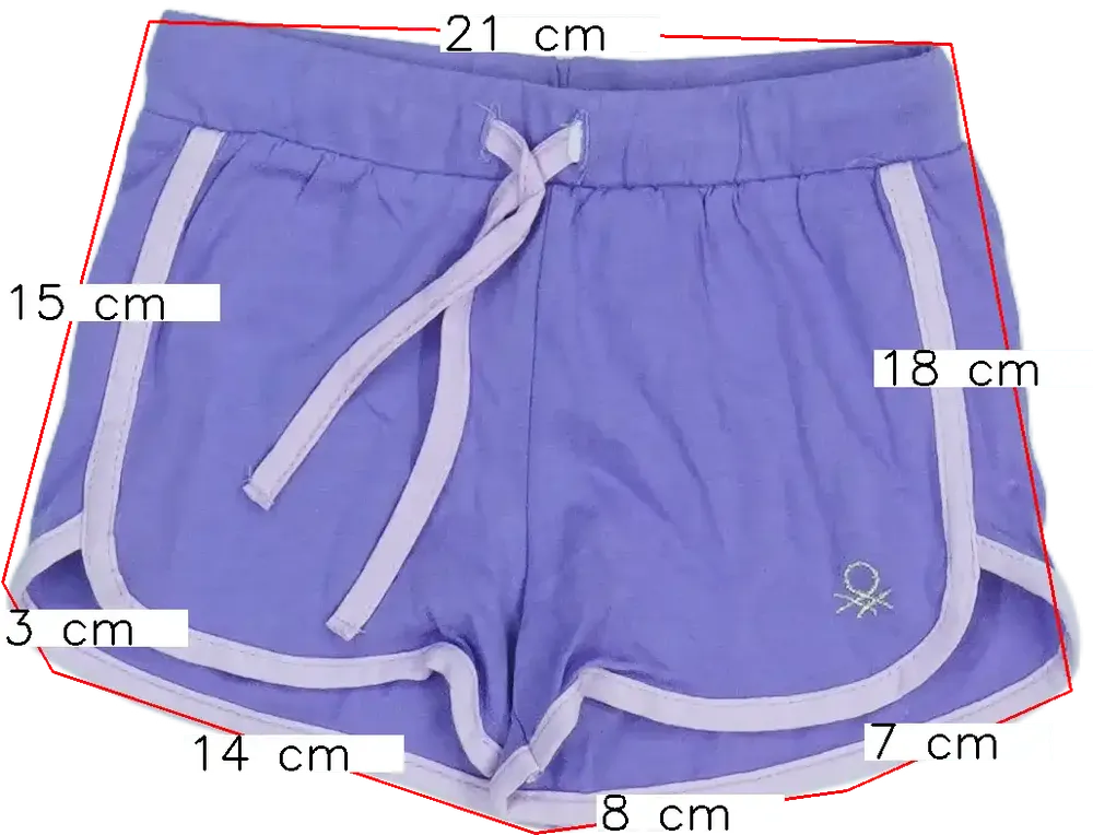 Lila Benetton Rövidnadrág EU 92 / UK 2 év / US 2T