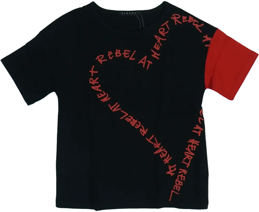 Fekete Sisley Póló EU 128 / UK 8 év / US 8 év/M